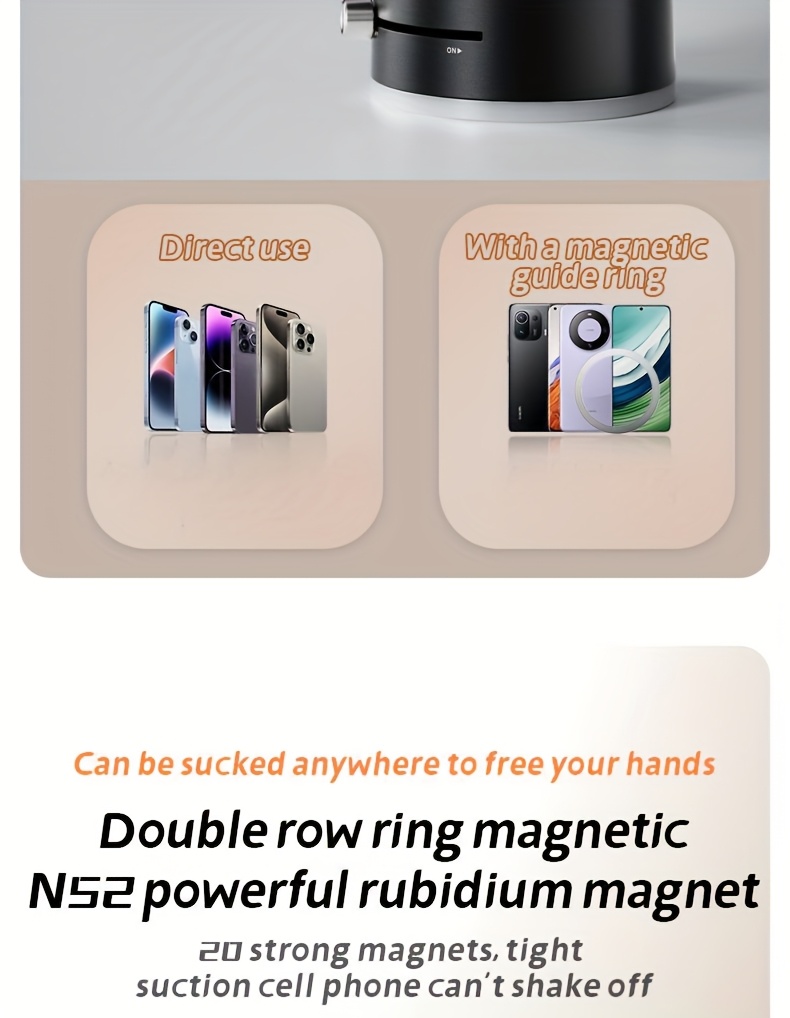 multifunctional vacuum suction cup bracket foldable retractable kitchen lazy vacuum double sided magnetic mobile phone holder details 14
