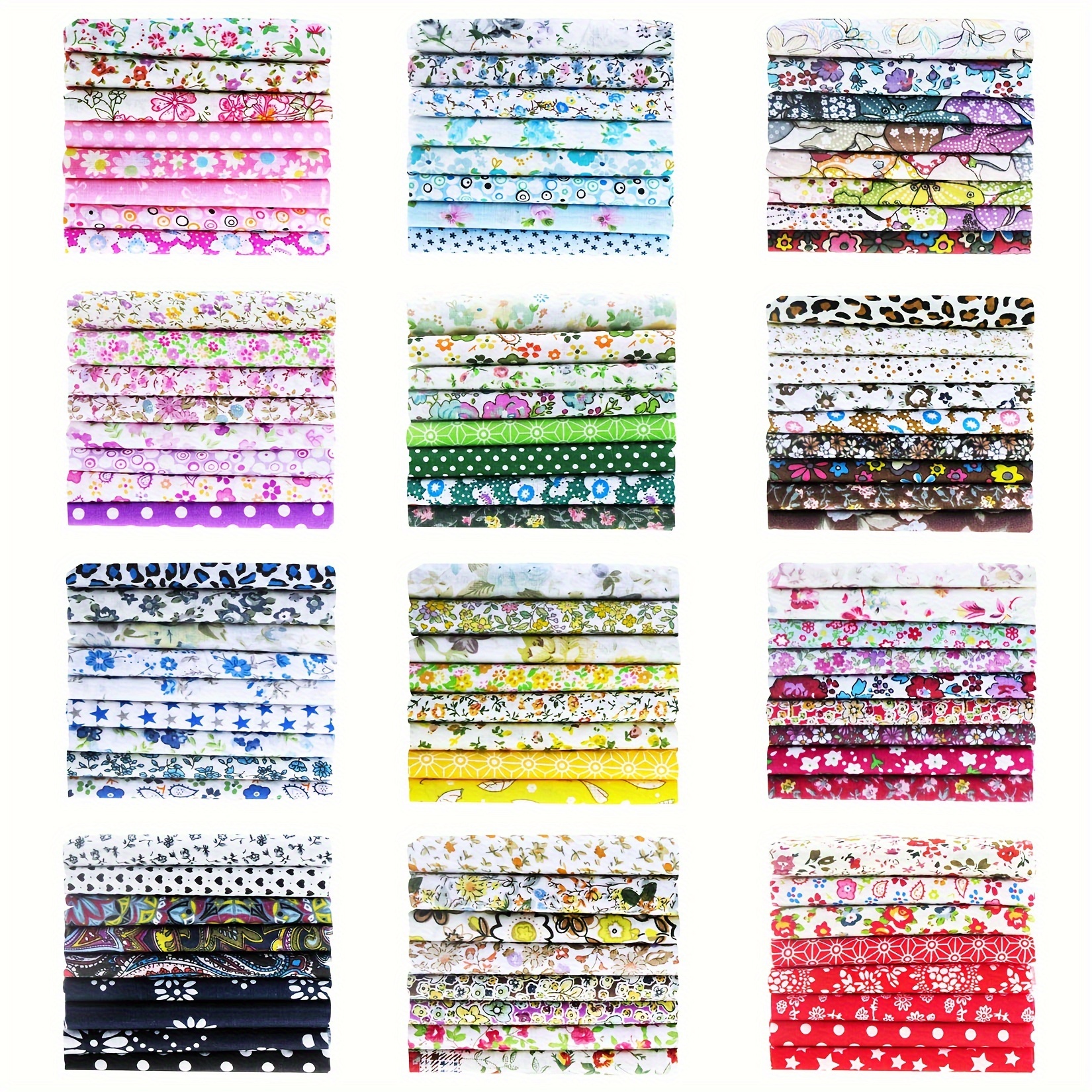 

70/100pcs 25 × 25cm Cotton Fabric - Sewing Fabric 100% Cotton Plain Fabric For Diy Sewing Scrapbooking Quilting Craft Patchwork