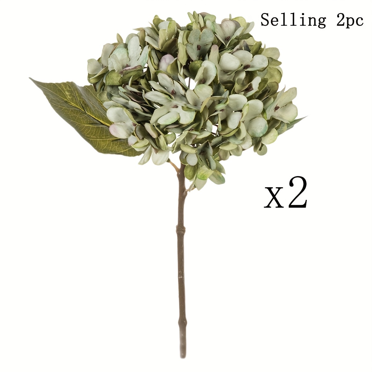 Image of 2pcs Outdoor Simulation Green Hydrangea Flowers, Anti-uv Real Touch, Indoor Home Decor For Spring, Summer, Autumn, Outdoor Garden Window Sill Decoration, , , , Mother's Day, Party Activities