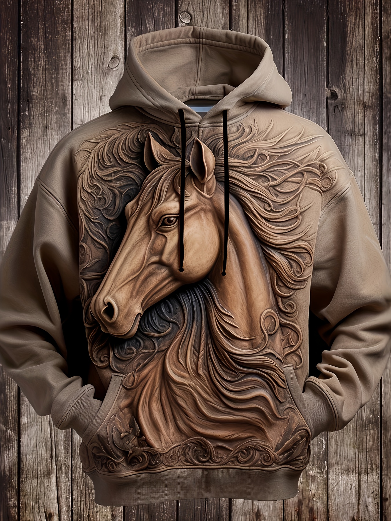 horse hoodie sold on Temu United States