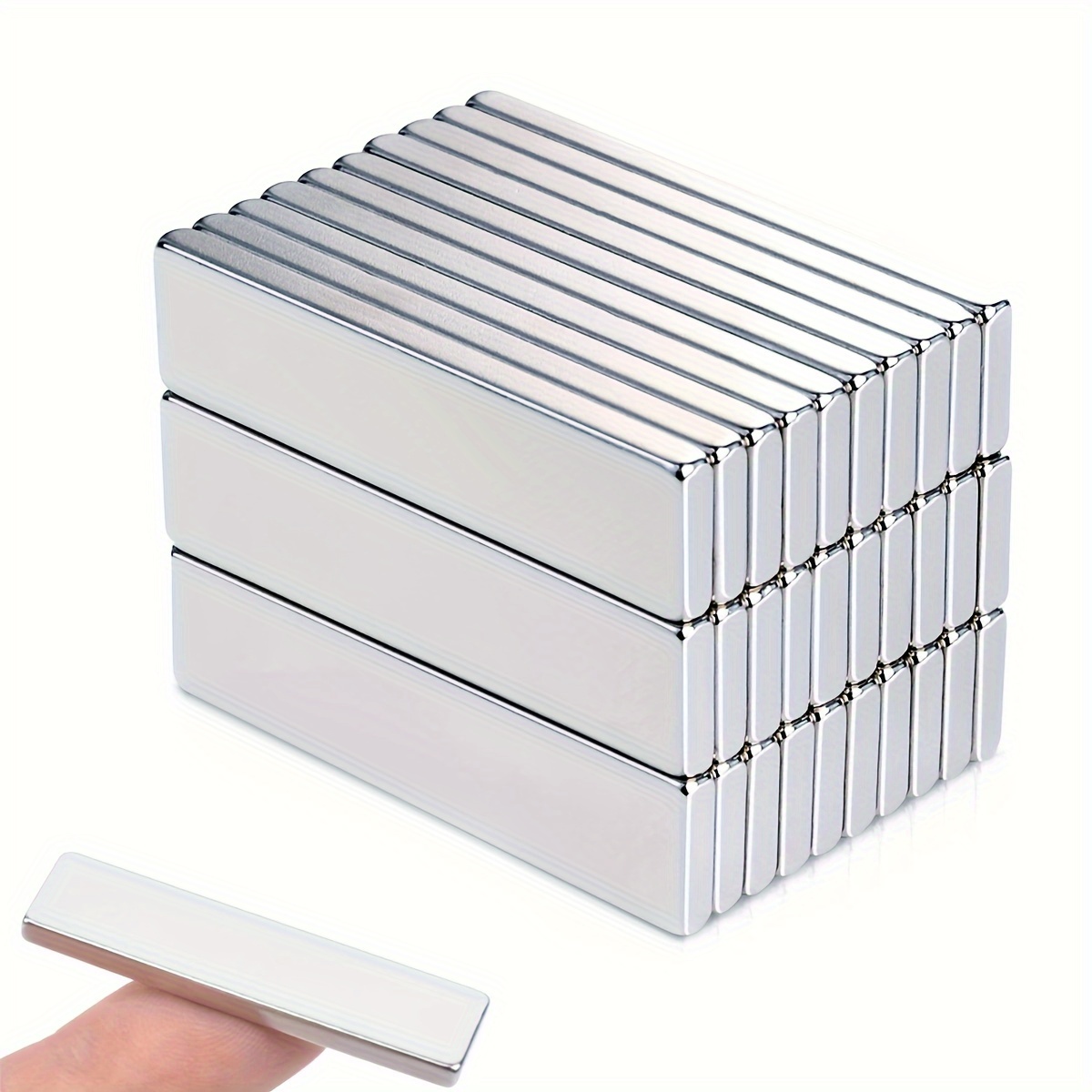 

Xiongchuci 20pcs Square Neodymium Magnets, 40x10x2mm - Strong Rare For Refrigerators, Shower Doors & Office Use