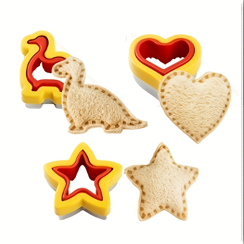 TEMU 3pcs Sandwich Combo Dinosaur Shape Bread Sandwich Sandwich Sandwich Pancake Maker Diy Biscuit Cutter Picnic Bento