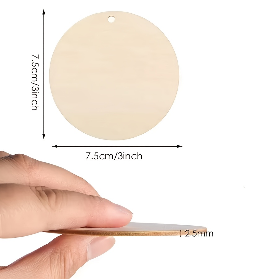 TEMU 25pcs Wooden Round Decoration Diy Painting Graffiti Decoration Birthday Party Decoration Family Gathering Banquet Scene Decoration Gift Pendant