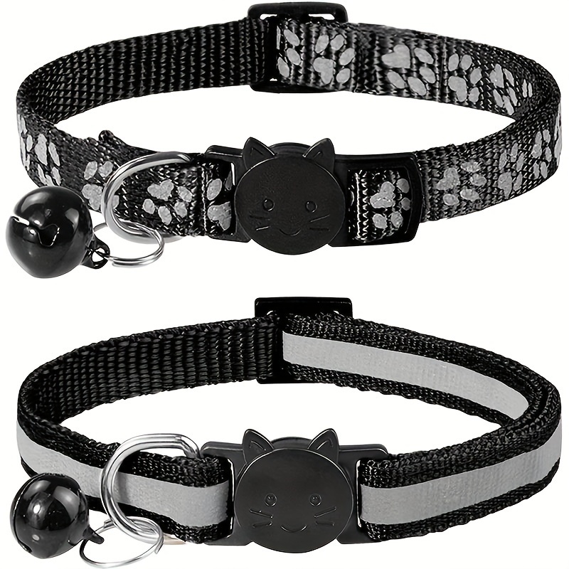 2pcs reflective cat collars with bells durable nylon   for kittens small dogs detachable accessory collars for cats Product details 8