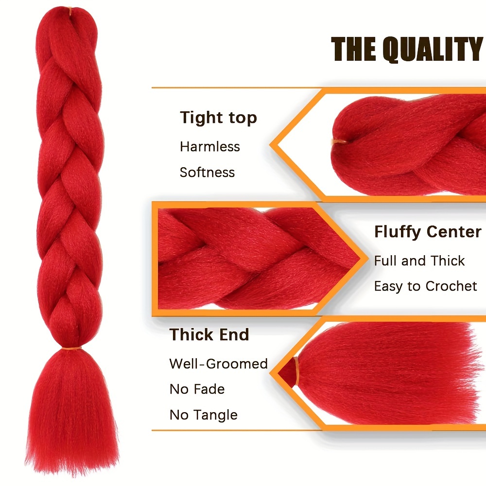 braiding hair extensions for women 6pcs 100g pack 24inch high temperature ombre jumbo synthetic braiding hair for twist crochet braids details 1