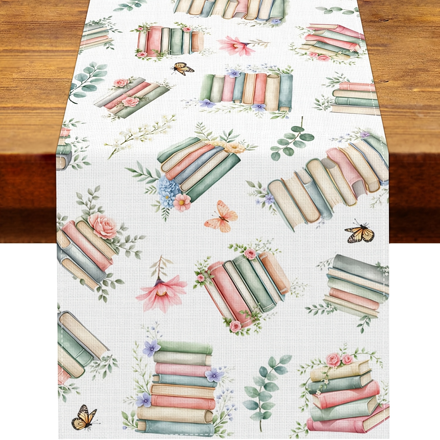 TEMU 1pc, A Begins Decorations Book Themed Table Runner, Reading Read Bridal Shower Classroom Home Kitchen Table Decor