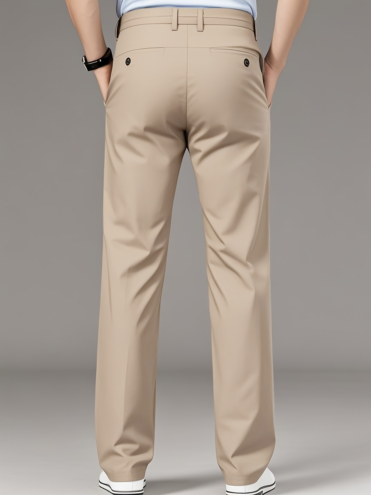 mens professional business trousers stretch wrinkle resistant and iron free formal casual loose straight leg suit pants versatile for office workers ideal gift for work wear Product details 11