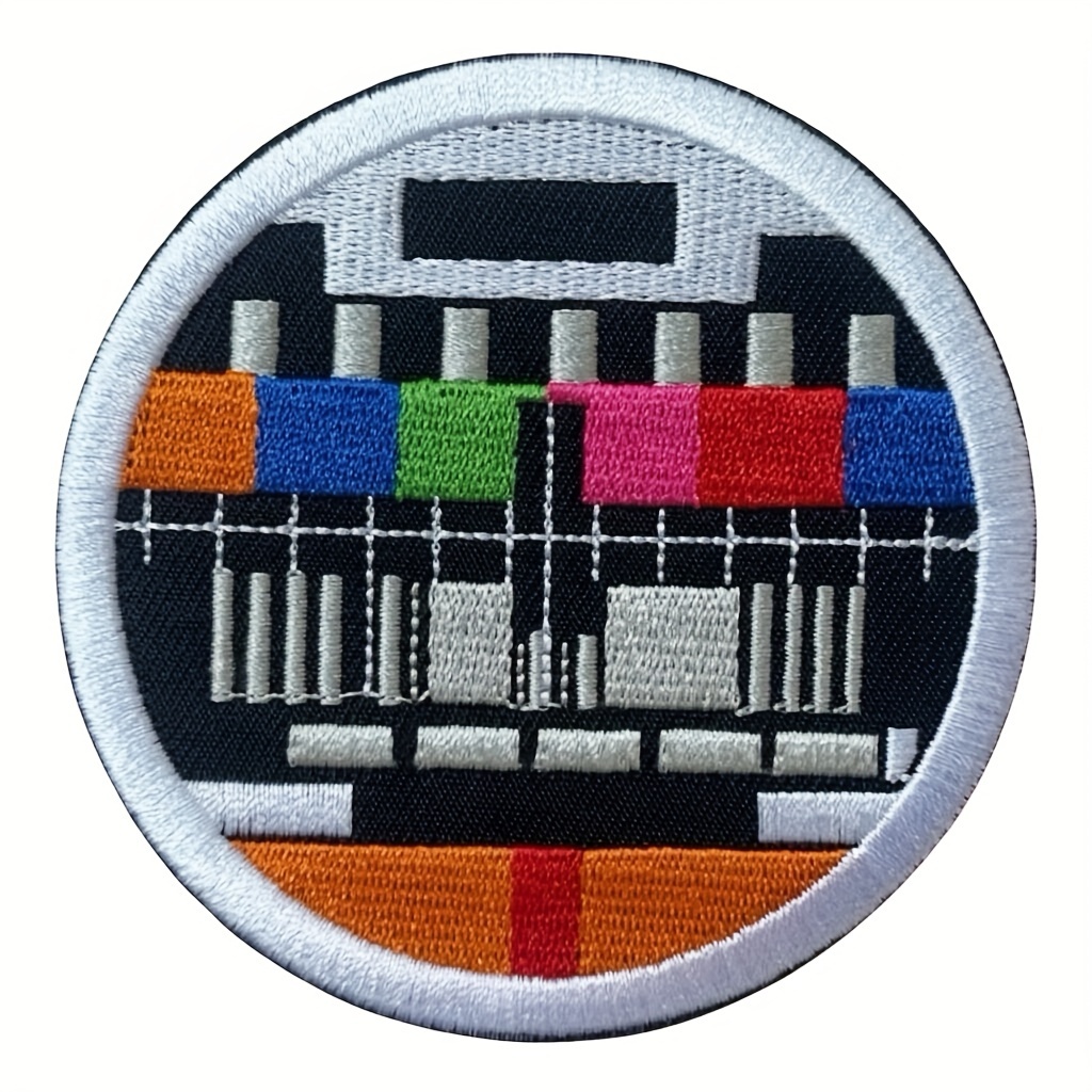 1pc Vibrant Mixed Round Embroidery Patch, Iron-on/sew-on Appliqué, Perfect For Diy Jeans, Bags & Clothing Customization