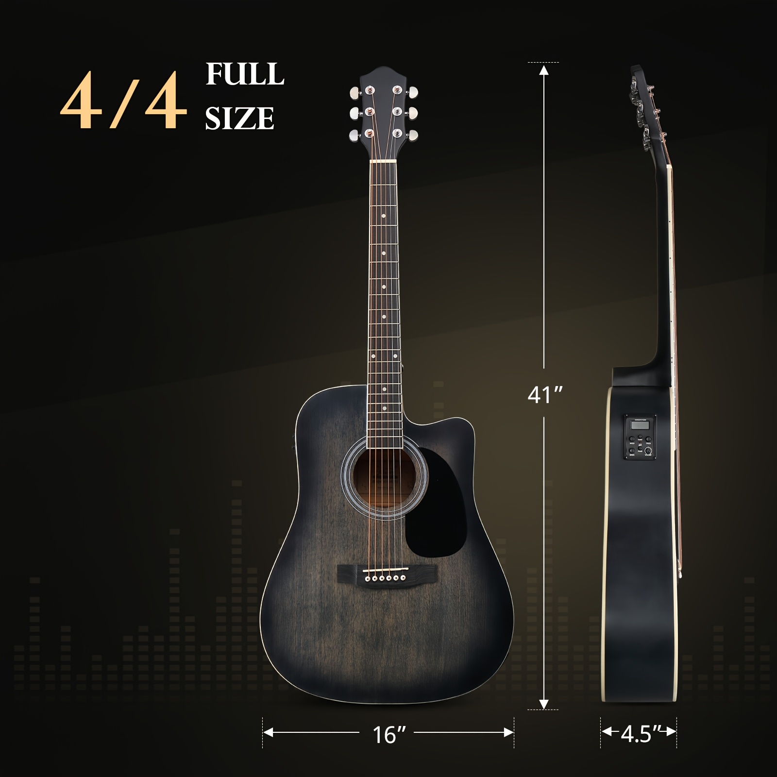 Bonnlo Electric Acoustic Guitar Kit, Full Size Acoustic Folk... product image 7