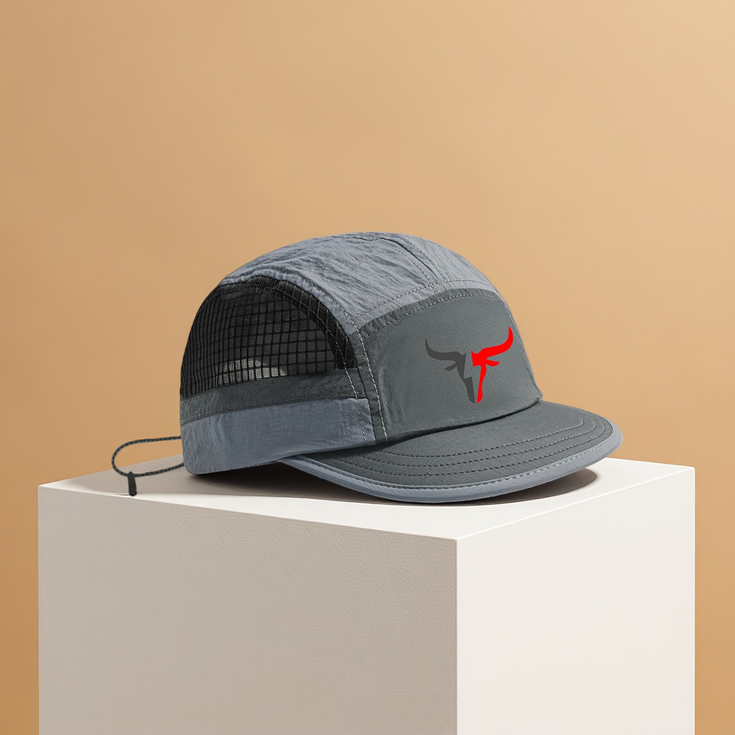 TEMU Men's Summer Japanese Retro Short-brimmed , Quick-drying Soft Top Printed Breathable Hat For Genders