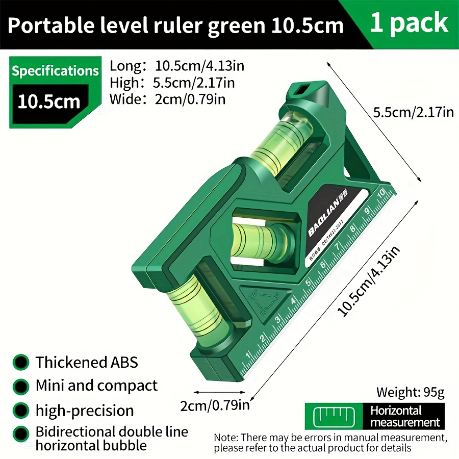 Pocket-sized Magnetic Level - Durable Acrylic, Ideal For Woodworking &