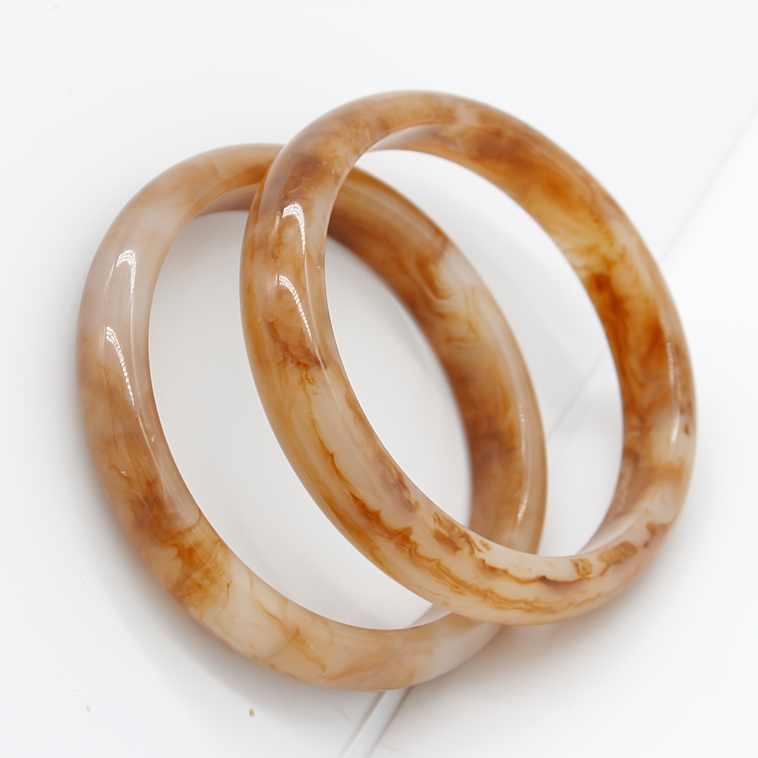 2pcs Vintage Boho Style Resin Bangle Bracelets for Women