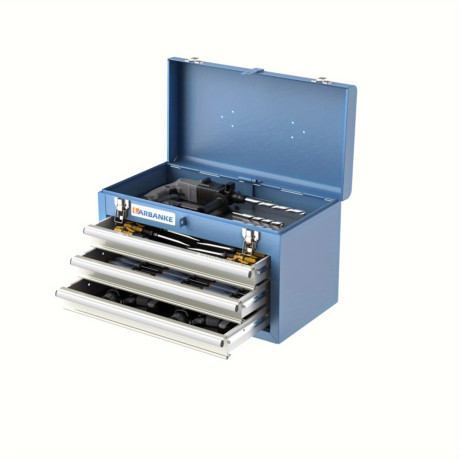 Larbanke Portable Tool Box 3 Drawers Top Storage Tray - Temu