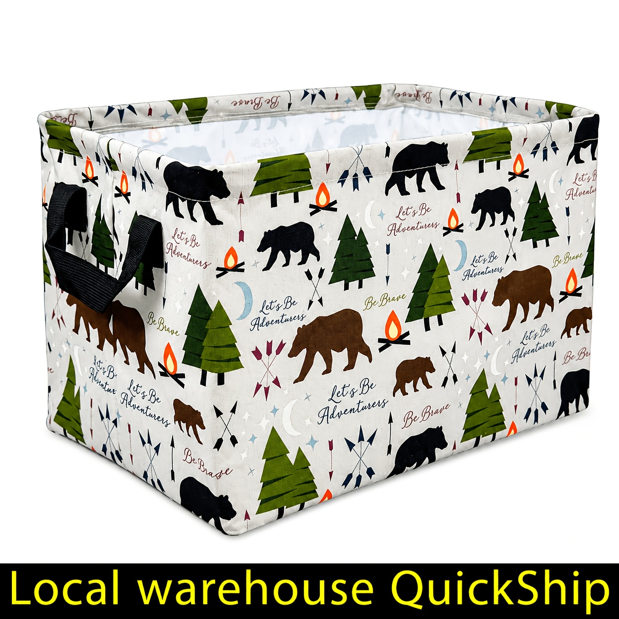 TEMU Navy Animal Print Laundry Basket Rectangular Storage Basket With Foldable Laundry Basket Home Goods · Bathroom Storage · Storage Cabinets, Shelf