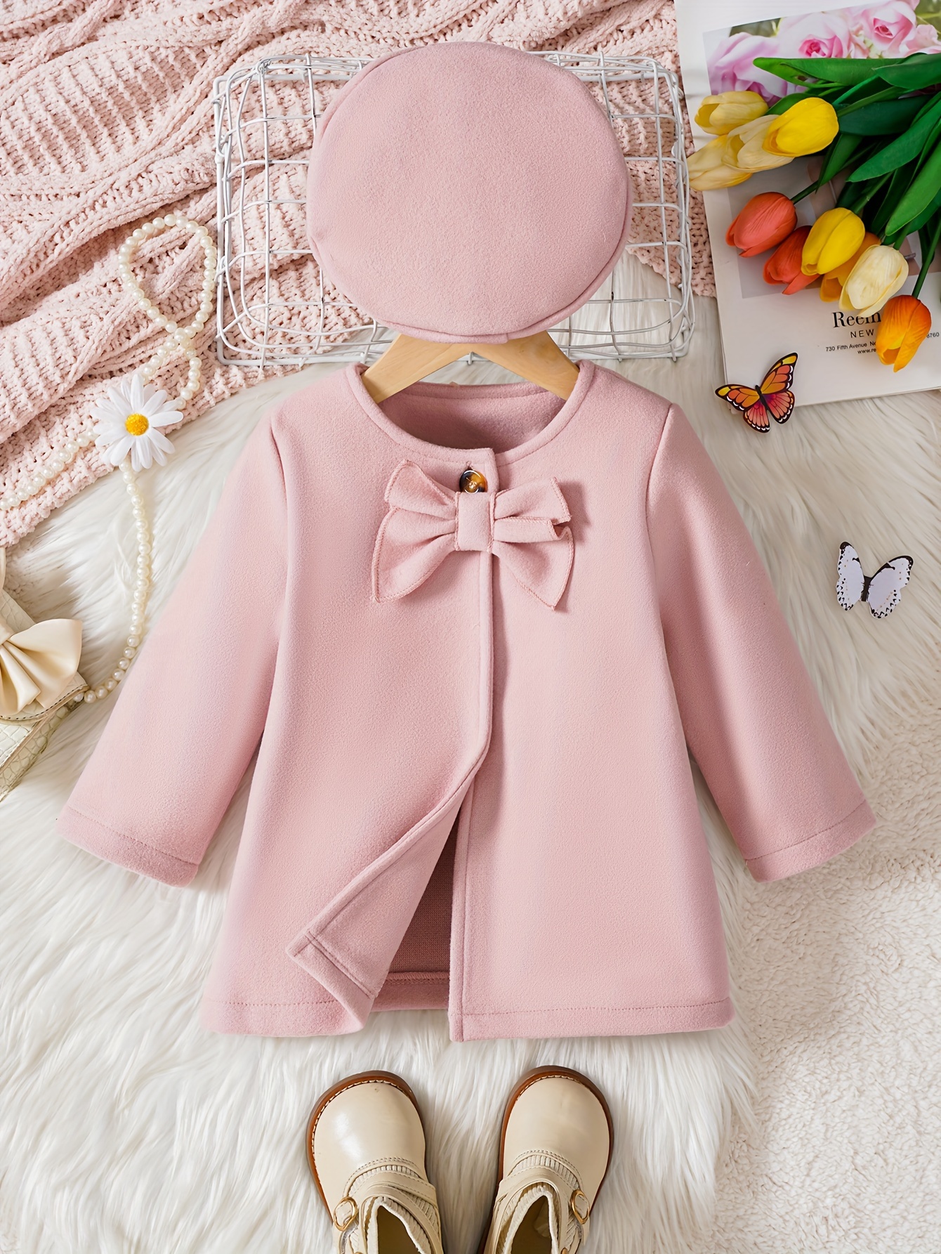 abrigo invierno bebé niña chaqueta corta rosa Temu Brazil