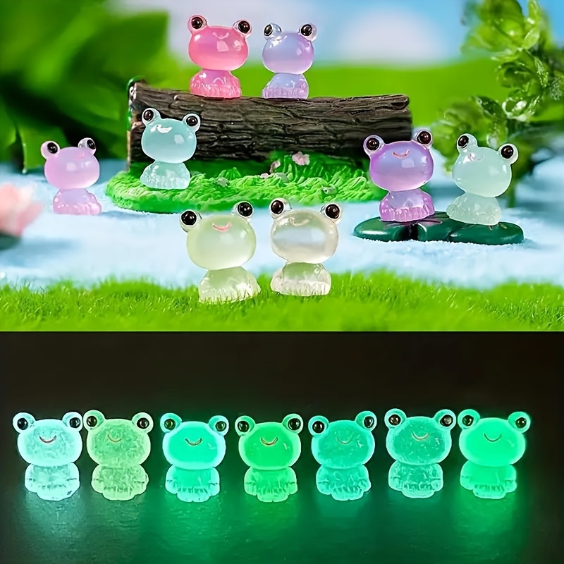 

50pcs, Mini Luminous Frog Sculpture For Door Room Accessories Miniature Landscape Bonsai Decoration Fairy Garden Halloween Decoration