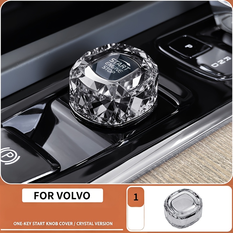 TEMU Crystal Knob Cover For One-button Start, For S90 S60 V90, Car Interior Modification Accessories