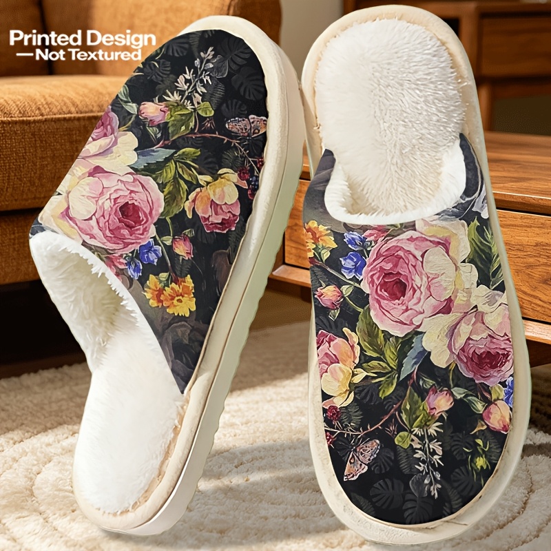 TEMU Printed Design Not Textured New Arrival 2026 Women Is Indoor Slippers Bedroom Slippers With Lightweight Casual Printed House Shoes Gift , Women