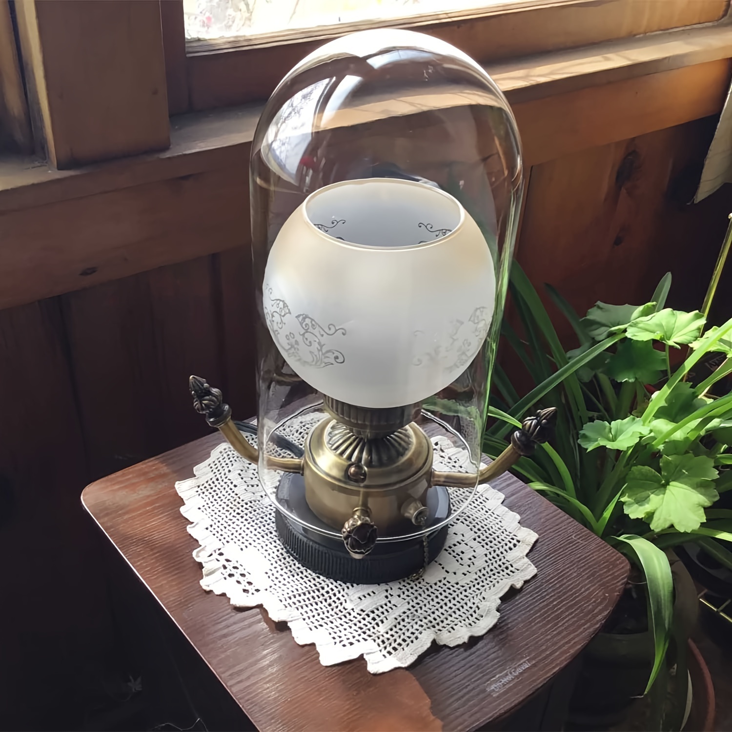Canomo Antique Brass Lamp Finial Cap – Small 1-3/8" Height, Dual Thread 1/4-27 & 1/8 IP, For Lampshades