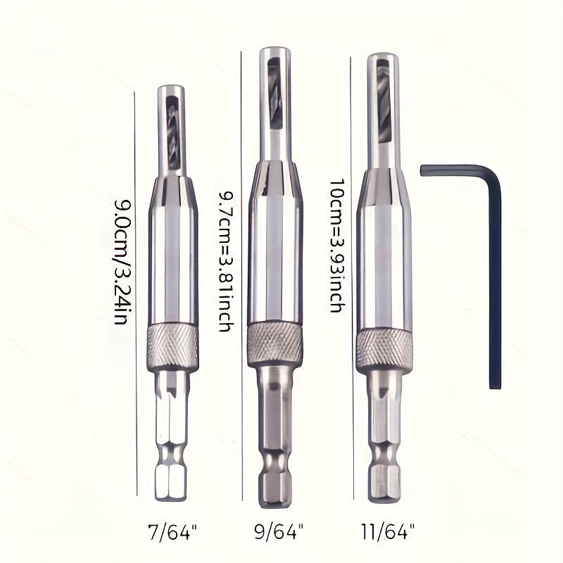 3pcs Hinge Drill Bit Set - High-quality For Effortless, Precise Woodworking - & Perfect Alignment