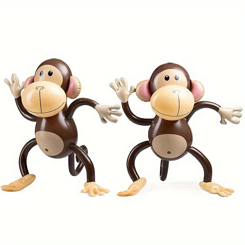 

2-pack Fun Monkey Inflatable Decorations For Parties - Durable Pvc, Ideal For Ages 14+