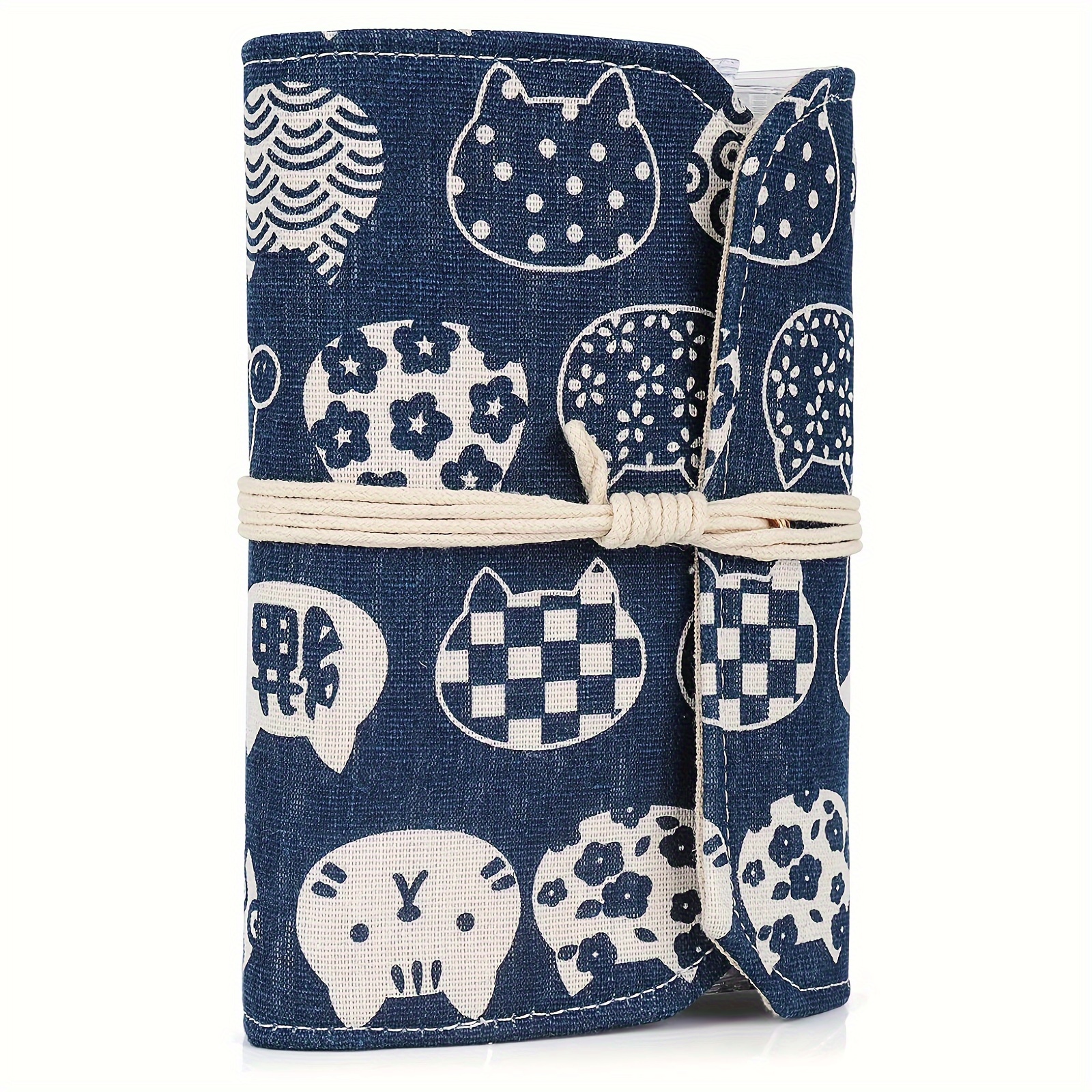 

Cat Patterned Knitting Needle Organizer: Compact Circular Needle Case With 11 Clear Zipper Pockets For Short Or Long Circular Pins Storage