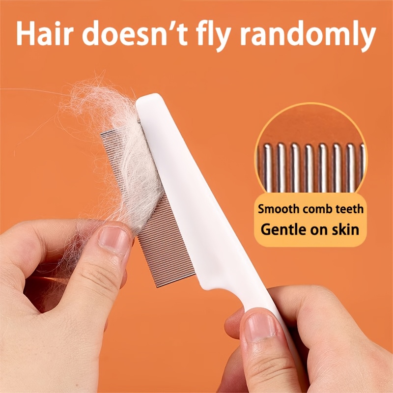 2pcs Pet Massage Comb Set, Pet Hair Removal Grooming Brush, Flea And Floating Hair Removal, One-Button Easy Loose Undercoat Removal Tool for Dogs And Cats, Pet Comb, Flea Comb
