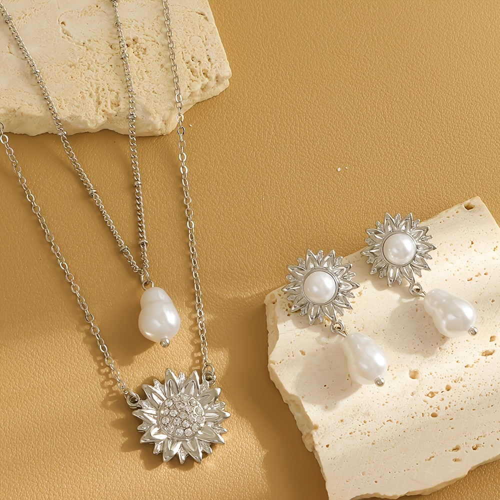 Romantic Sunflower Double-Layer Stackable Jewelry Set
