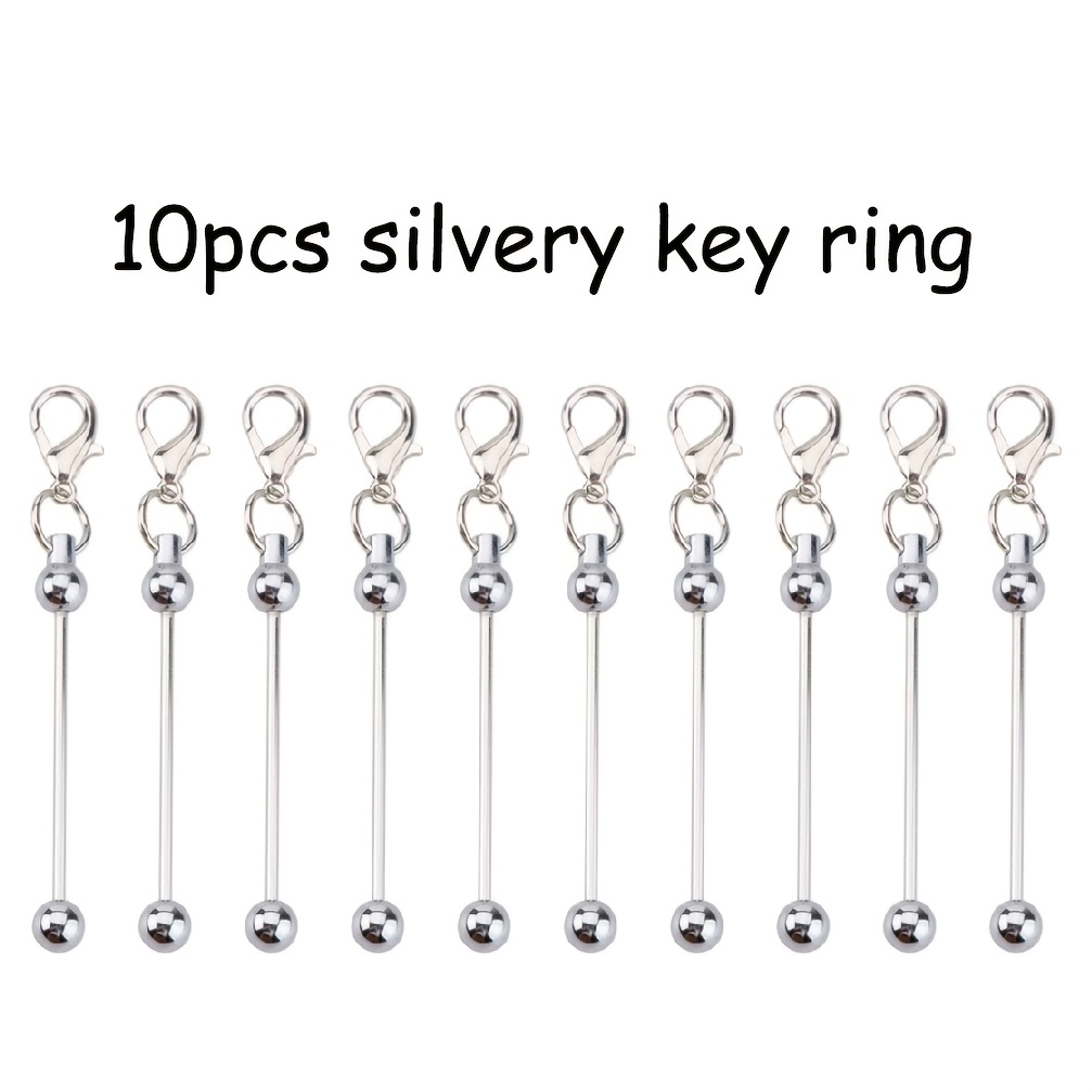 TEMU Ensemble de 10 porte-clés de luxe bicolores dorés et argentés, porte-clés , accessoires de mode luxueux dorés et argentés, boucle de porte-clés