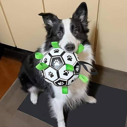 dog toy ball football toy suitable for border collies labrador retrievers corgis and other medium to large dogs portable bite rope interaction dog training football toy non electric without battery