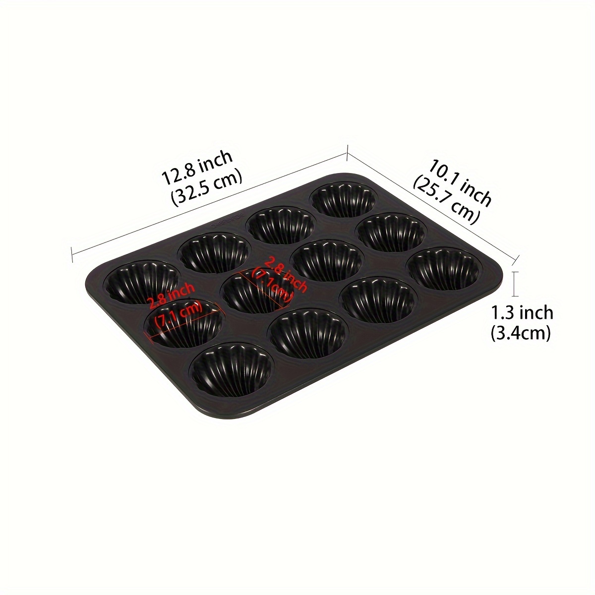 1pc, 12 Cup Shell Madeleine Cake Pan, Chestnut Cake Mold,  Non Stick Carbon Steel Baking Tray, Easy To Clean, Baking Tools, Kitchen