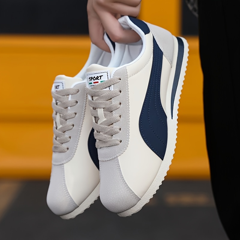 Baskets Vintage Homme Style Rétro Baskets, Chaussures Vintage Forrest Gump pour Homme, Chaussures de Loisirs Légères et Respirantes à Blocs de Couleur, Chaussures de Skate Basses Polyvalentes pour les Trajets Quotidiens et le Sport