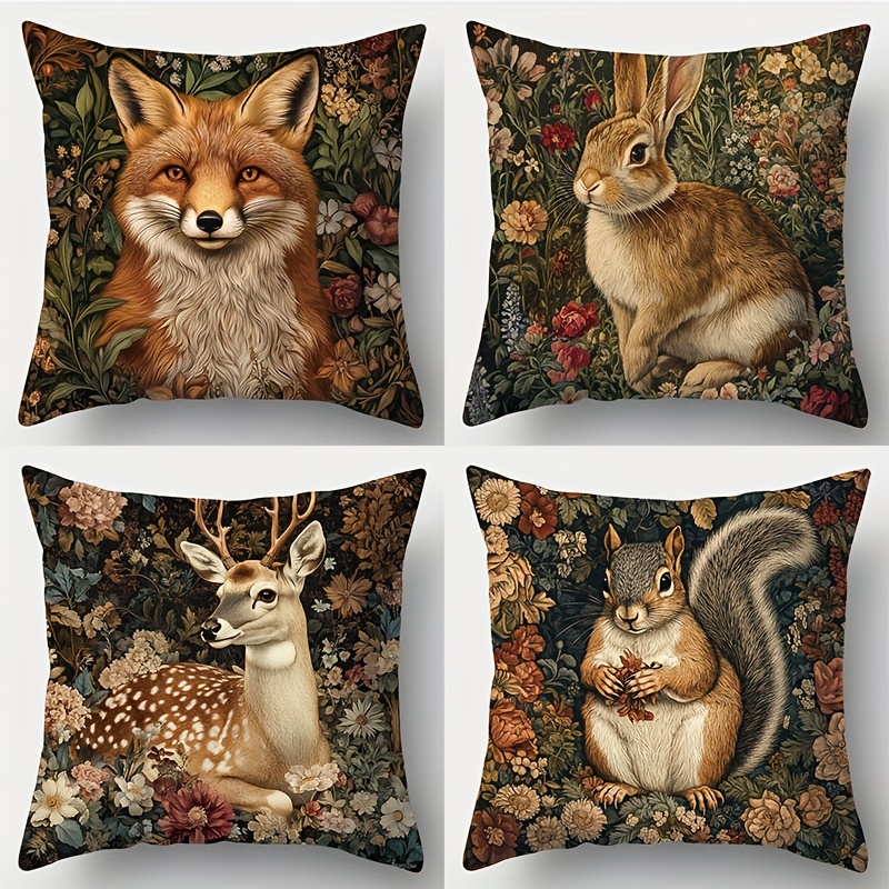 E-shop 4 Stück, Neue Bohemian Kissenbezüge, Karomuster, Ethno-Muster, Warm Bequem, Schön Praktisch, 17,7 Zoll * 17,7 Zoll, Ideal für Sofa-Dekoration,