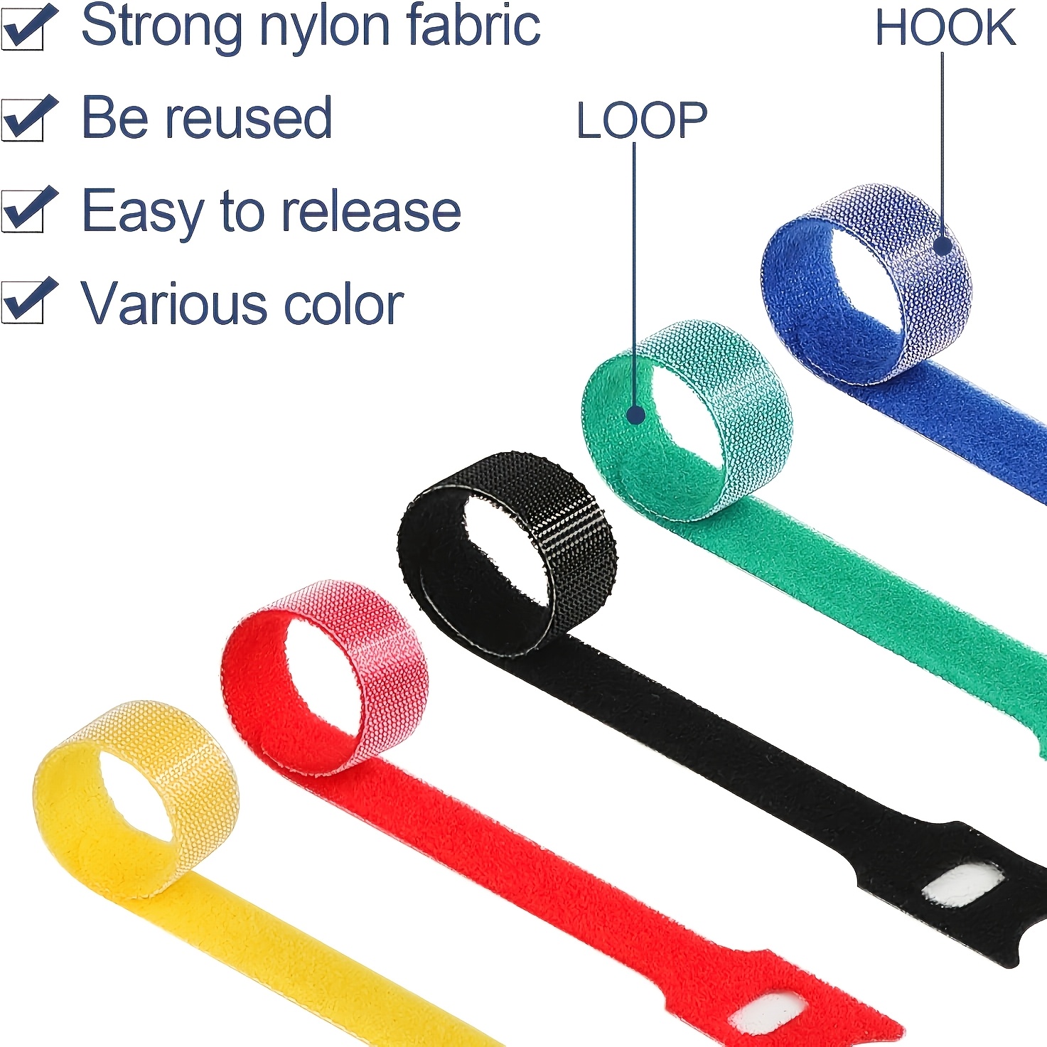 200pcs Reusable Cable Ties for Adjustable Cable Management