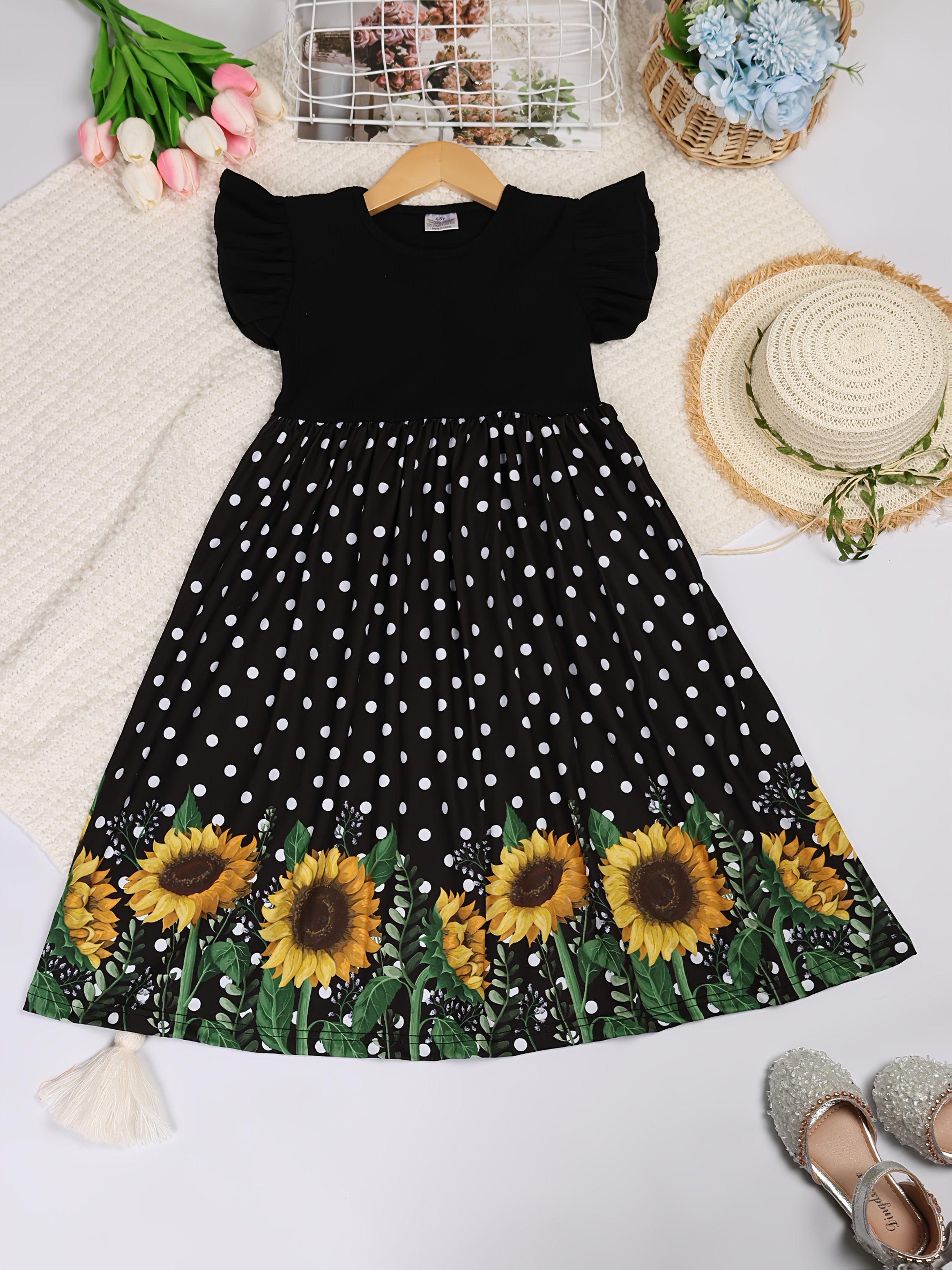 sunflower dress sold on Temu United States