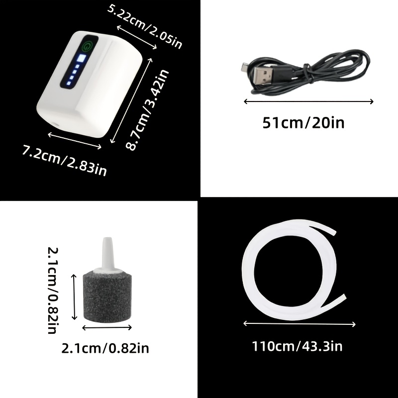E-shop Exklusives -Gadget für Enthusiasten! USB-aufladbare Lithium-Ionen-Luftpumpe mit fortschrittlicher Geräuschreduzierungstechnologie für ultraleise