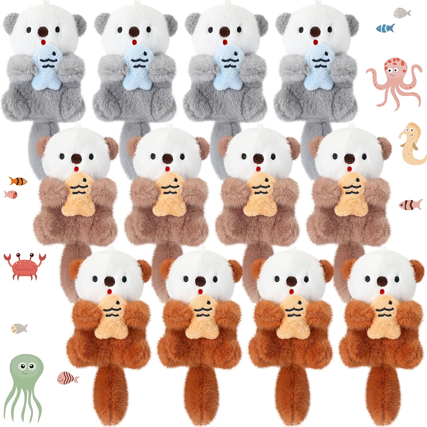 TEMU 12 Pet Plush Toys, 5.19 Inches (approximately 15cm) In Size, With A Cute Animal . Are Suitable For Small Cats And Ideal For Home, Parties, And As Pets' Gifts (in Style)., Cat Playtime