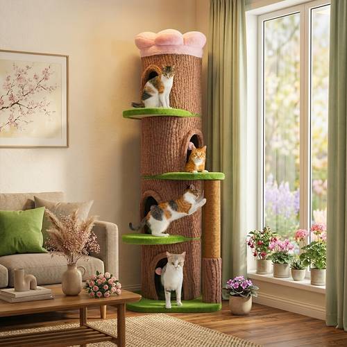 68 large cat tree tower tower with flower top bed cat bed for multi cat households cat toys for indoor cat scratcher cat condo local warehouse cat house thick cat scratching post cat climb furniture christmas gifts
