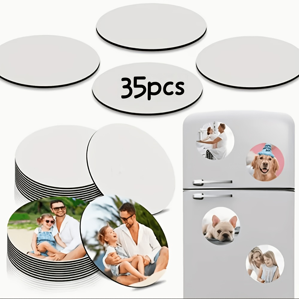 TEMU 35/60pcs Custom Round Fridge Magnets - Personalized Decor Fridge Stickers I Customizable Photo/text/pattern/logo, Suitable For Refrigerator