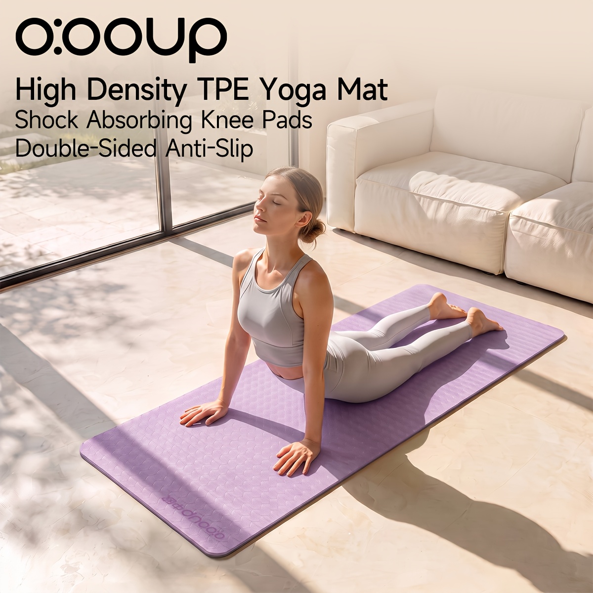 Dual-Color Thickened TPE Yoga Mat, Double-Sided Non-Slip for Various Floors, Unisex, Suitable for Pilates, Yoga Stretchi