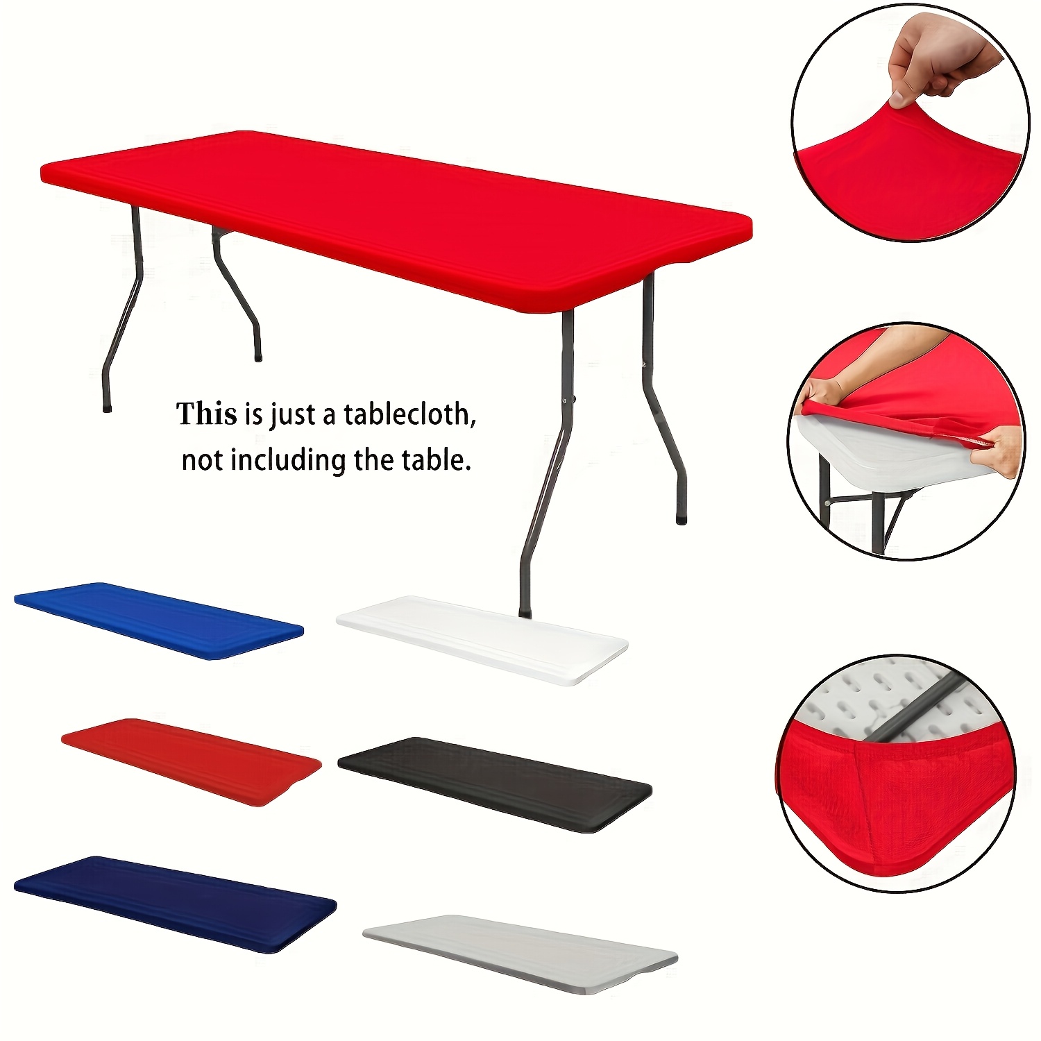 1pc stretchable polyester tablecloth washable wrinkle resistant rectangular dining cover suitable for restaurants and kitchen parties