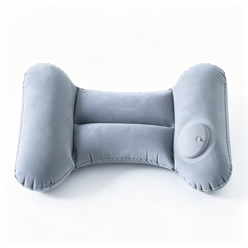 TEMU 1pc Instant-fill H-shaped Foldable Flocked Lumbar Support Pillow, Suitable For Office Chairs And Airplane Seats, Back Discomfort And Improves