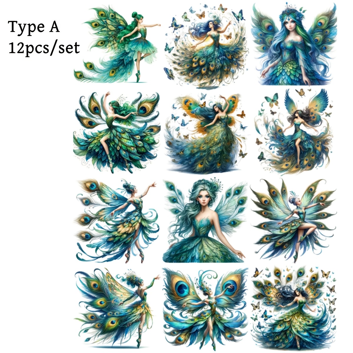 Image of 12pcs/set Handmade Creative Retro Dark Screen Series Stickers Diary Decoration Stickers Stickers Notebook Account Diary Stickers Magazine Decoration