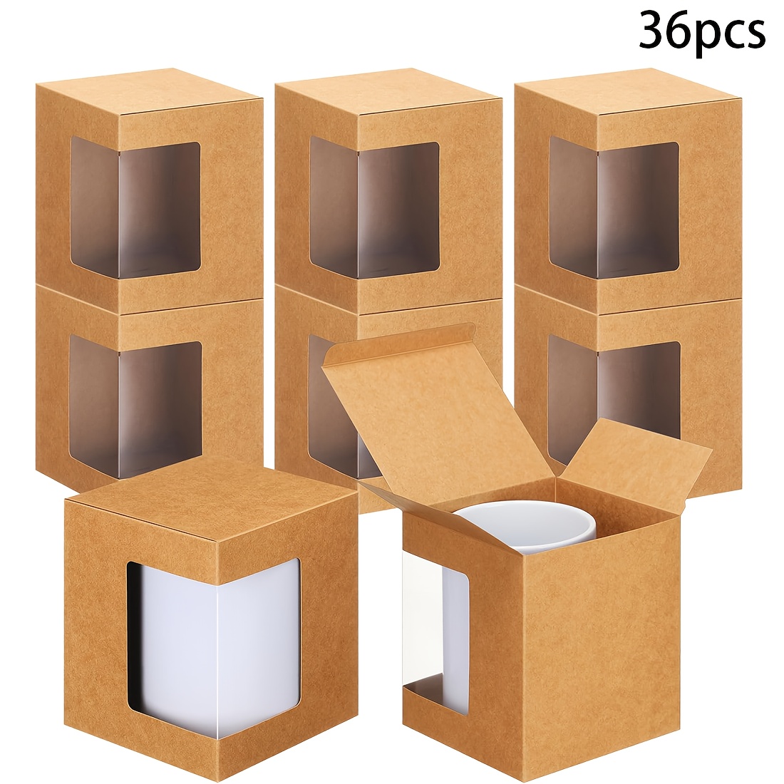 TEMU Regalo para Ella/Él, de Empaque para Regalo de 36 Tazas de Café, de Empaque para Regalo de Transparente para Sublimación, Adecuada para Cajas de