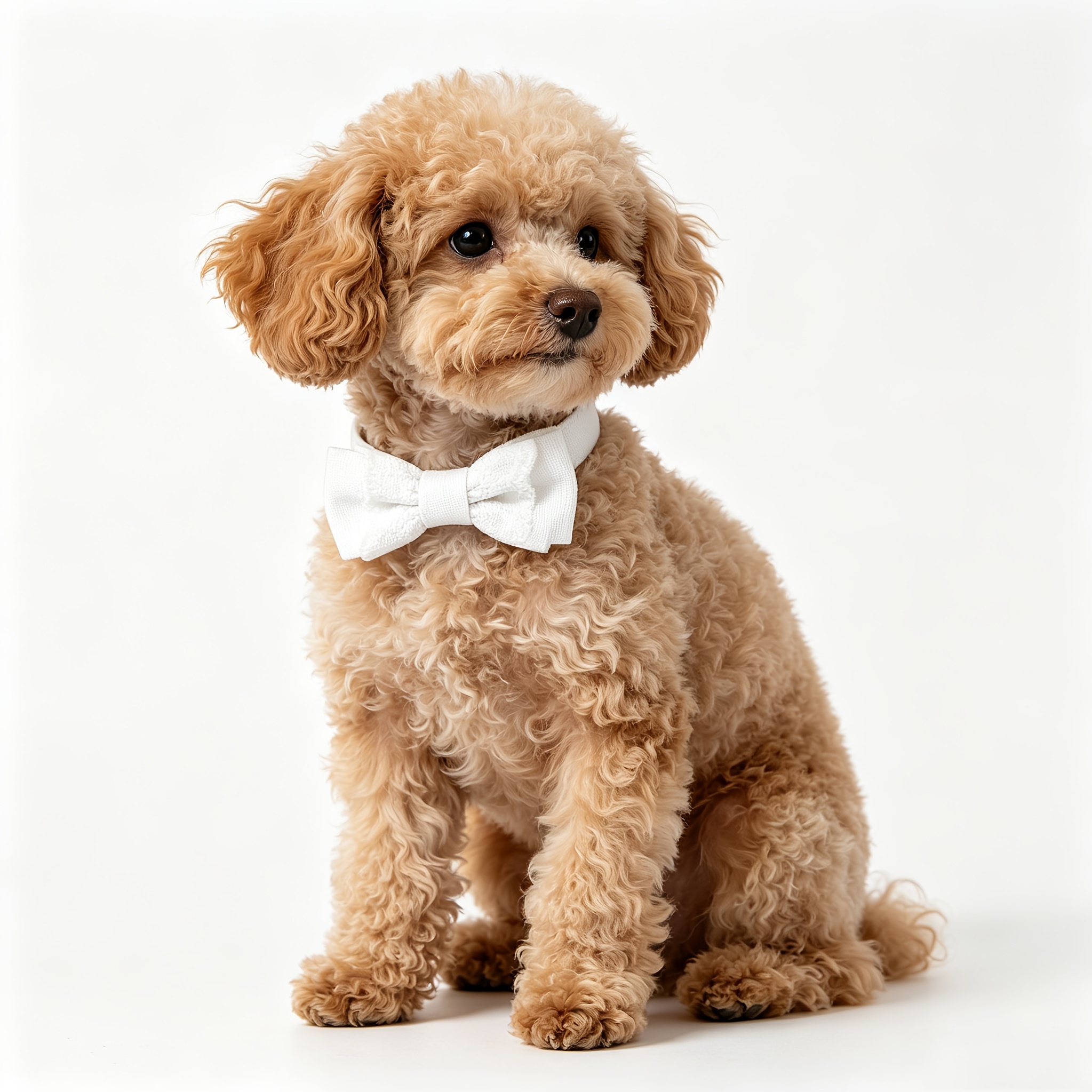 White Lace Bowtie Dog Collar with Adjustable Floral Design
