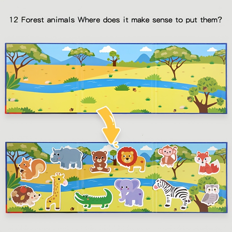 Fun Magnetic Sticker Cognitive Magic Book for Kids