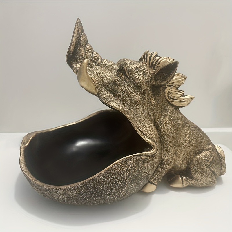 Image of Hippo-shaped Entryway Key Organizer & Storage Tray - Versatile Resin Shelf For Keys, Remote Controls & More - Home Decor & Holiday Gifts, Best For Christmas, Thanksgiving
