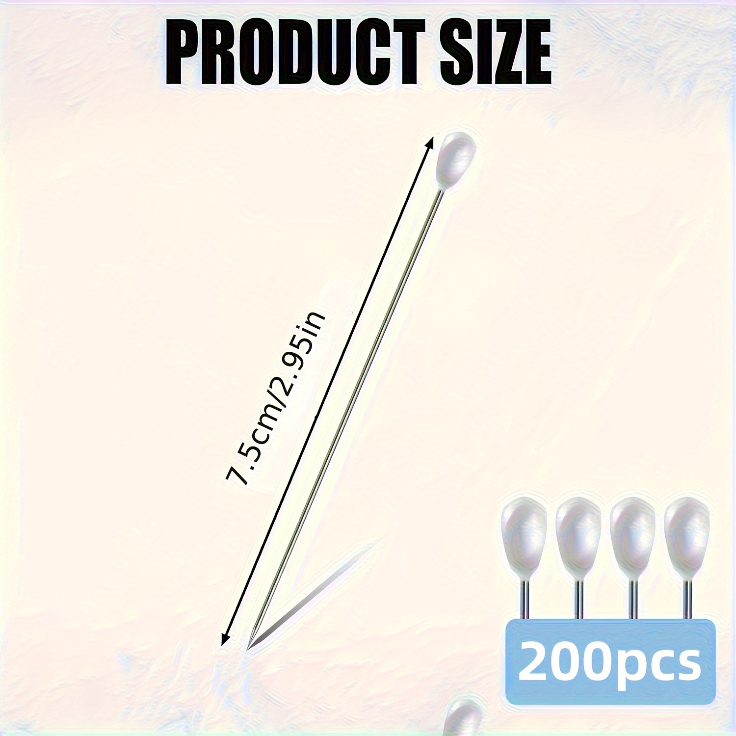 TEMU 200pcs Brooch Pins (2.95in) Pearl Head Pins Sewing Needles Needles For Corsage Flower Craft Wedding Sewing Projects Jewelry Making