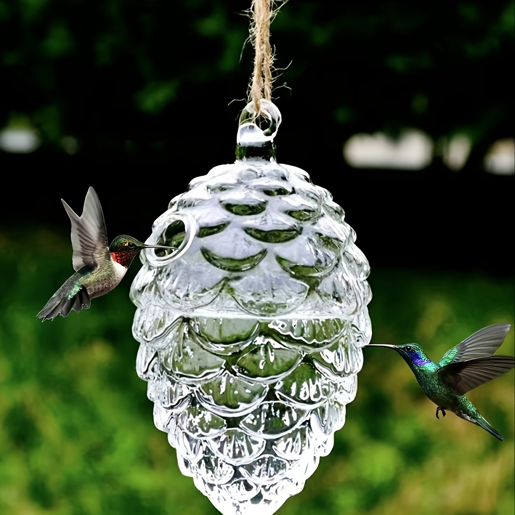 

1pc Transparent Glass Bird Feeder, Borosilicate Hanging Bird Feeding Accessory, Ideal For Bird Lovers, Cage Decor, No Rope Included