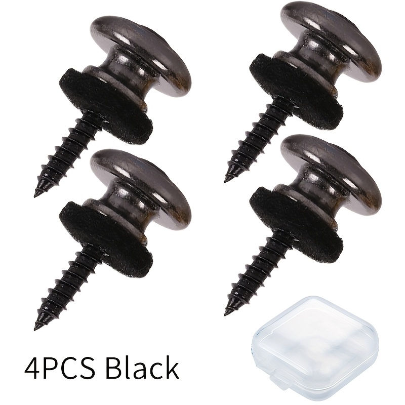 TEMU 4pcs Mushroom Head Wool Padded Guitar Strap Pins, Guitar Accessories, Folk Guitar Strap Buckles, Electric Guitar And Strap Pins, Strap Buttons,